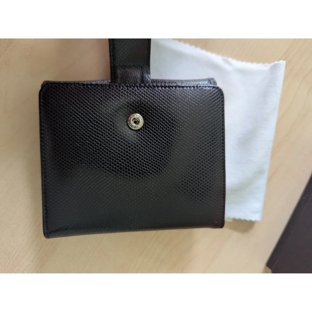 Montblanc 8616 Black Textured Leather Wallet 6cc Coincase Red Interior New Box